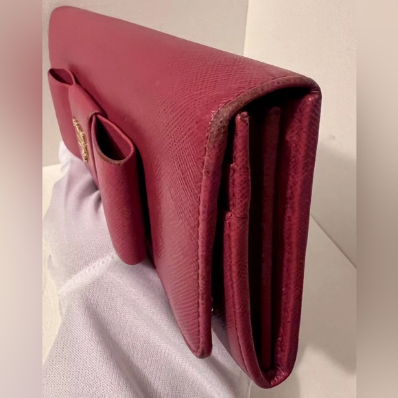 Prada Saffiano Fiocco Peonia Long Wallet, Authentic - Picture 8 of 16
